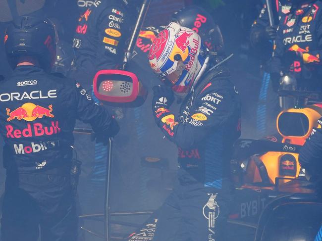 Verstappen’s day barely began. (Photo by Scott Barbour / POOL / AFP)