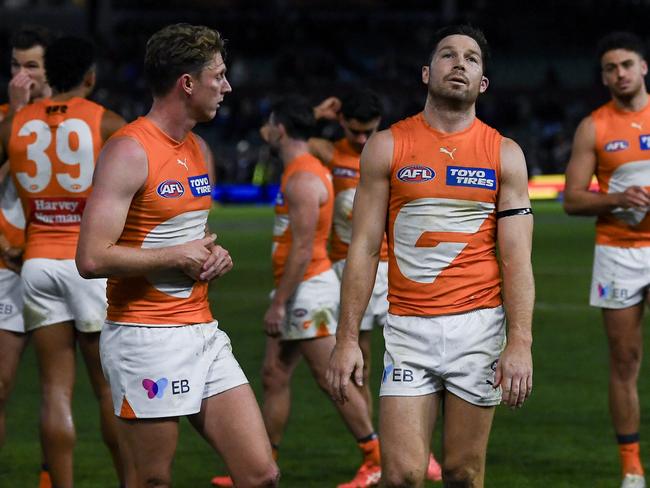 Two wins in their past eight games has the Giants staring down a year without finals. Picture: Mark Brake/Getty Images