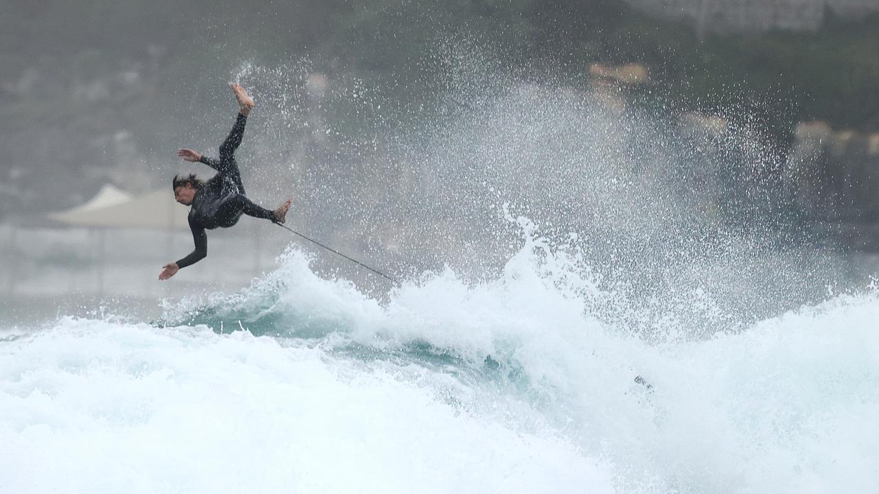 Sunday saw huge swells at Bondi Beach in Sydney as the east coast braced for a week of severe storms. Picture: NCA NewsWire/Dylan Coker