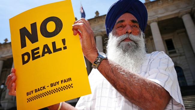 Taxi licence holders have been angered by the government’s buyback scheme. Picture: Mark Stewart