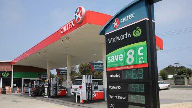 Woolworths Caltex on Surfcoast Hwy Torquay, Victoria . Picture: Peter Ristevski