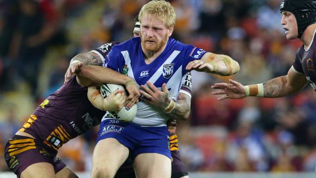 James Graham worked hard for the Bulldogs. Picture: Darren England