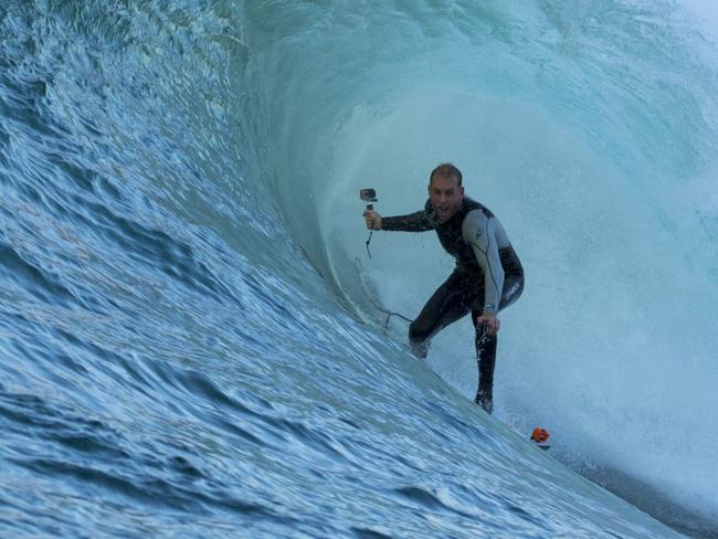 Mark Mathews surfing Cape Fear.