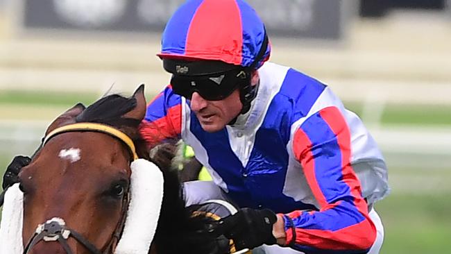 Glen Boss was taken to hospital after a fall at Eagle Farm on Saturday. Picture: Trackside Photography
