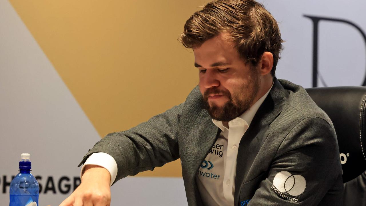 Norway's grandmaster Magnus Carlsen is pictured during game five against Russia's grandmaster Ian Nepomniachtchi. Picture: AFP