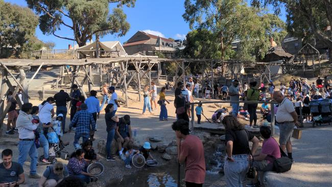 Panning for gold at Sovereign Hill.