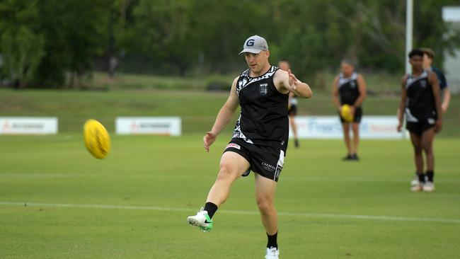 Gary Ablett Jr at his first training with Palmerston Magpies ahead of his first game in the NTFL. Picture: (A)manda Parkinson