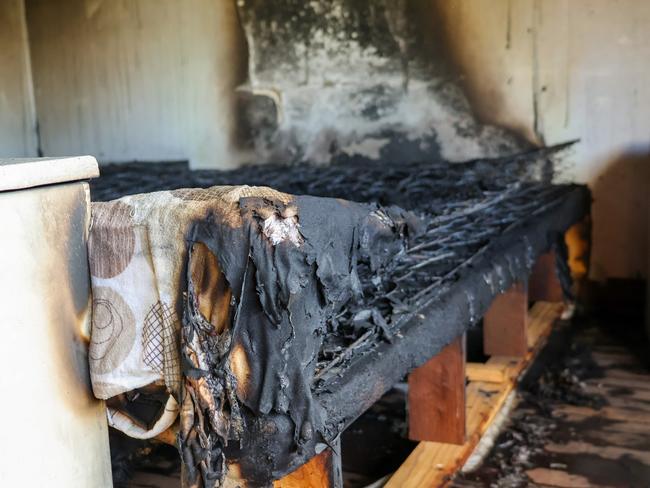 A fire engulfed a home engulfed caused by an overcharged lithium-ion battery. Picture:DFES.