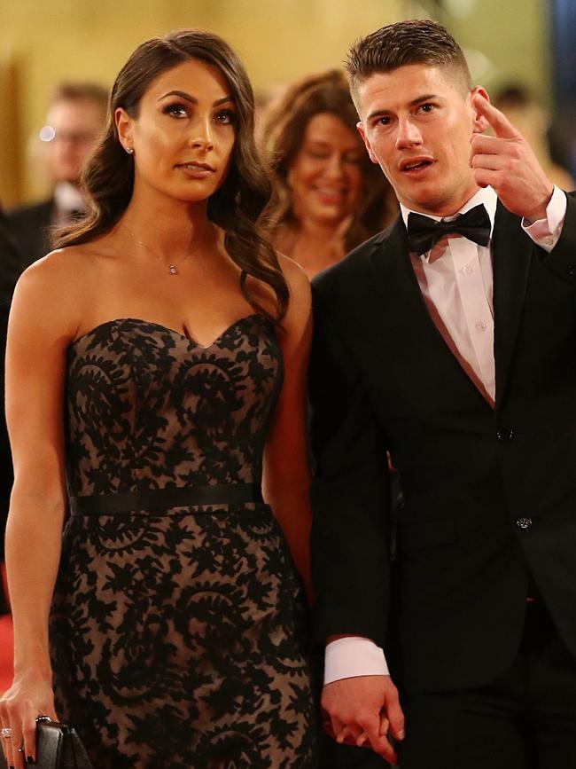 Zorko and Kalinda Salla at the Brownlow Medal in 2016. Picture: Wayne Ludbey