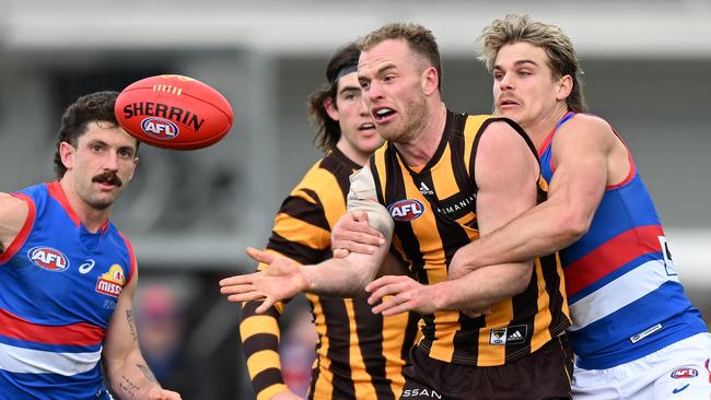 Tom Mitchell didn’t have the team success he wanted when he originally moved to Hawthorn. Picture: Getty Images