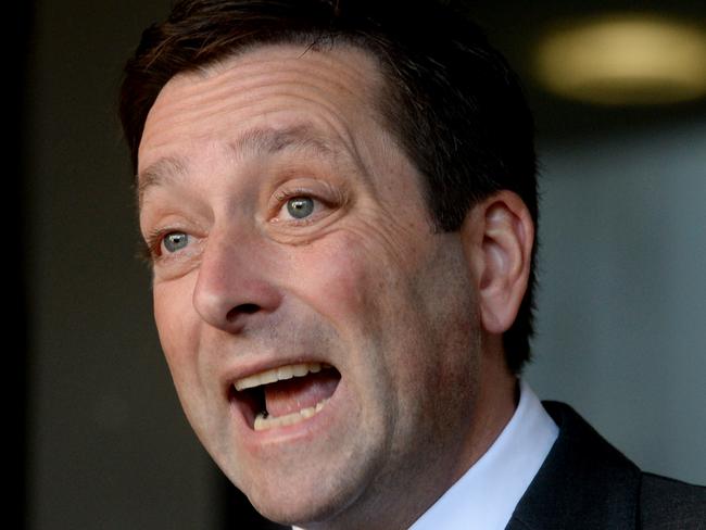 MELBOURNE, AUSTRALIA - NewsWire Photos JUNE 22, 2022: Victorian Opposition Leader Matthew Guy speaks to the media at Parliament House in Melbourne. Picture: NCA NewsWire / Andrew Henshaw