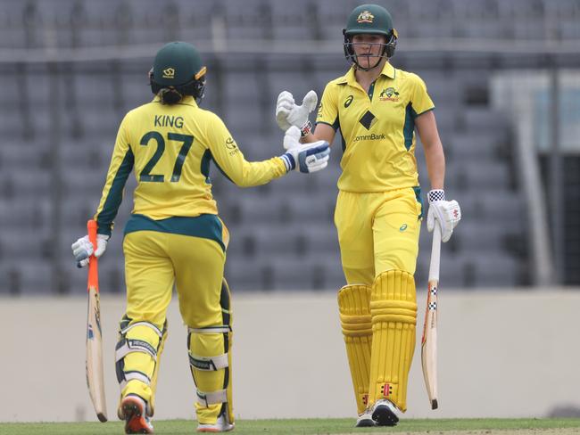 The Sutherland and King partnership was pivotal adding 67. Picture: Abhishek Chinnappa/Getty Images