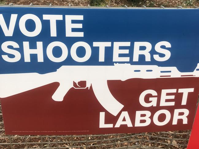 A Nationals sign outside Wade High School in Griffith. Picture: Christopher Harris