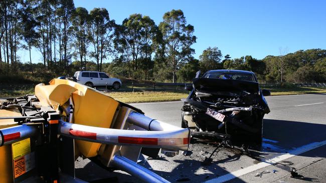 The aftermath of a car crash at Pottsville today. Photo: supplied