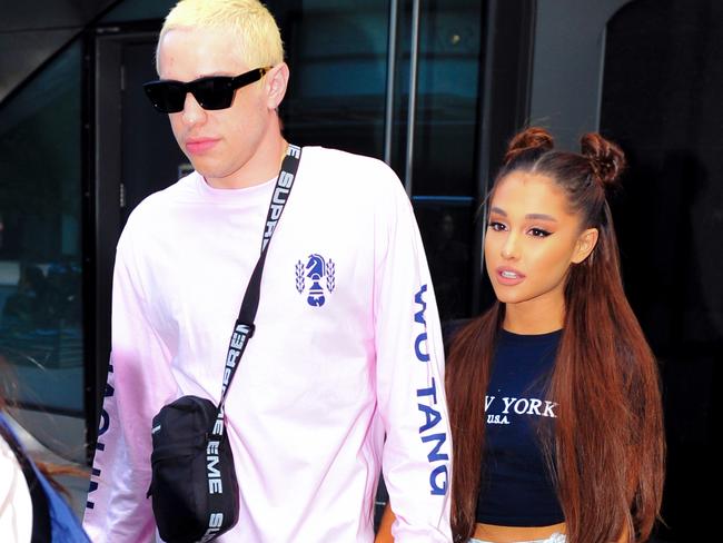 Ariana Grande and Pete Davidson look striking as they step out for a concert in Brooklyn.