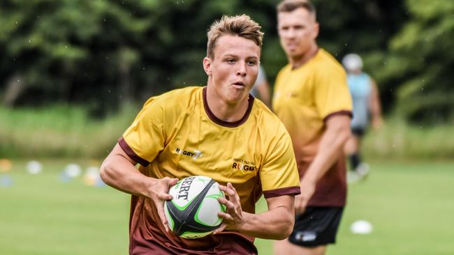 Harley Lester training with the First Nation rugby sevens men's squad. Pic: Rugby Australia