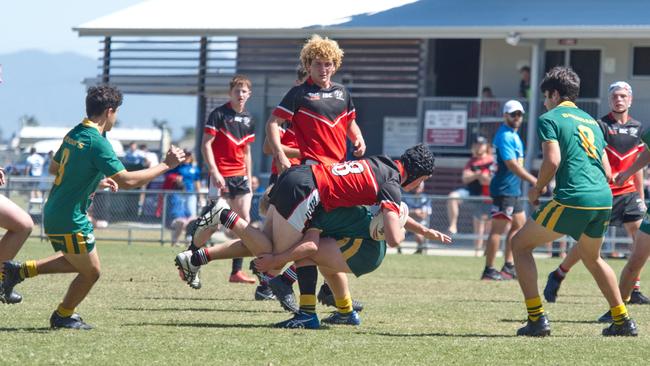 Ignatius Park College and Kirwan State High School teams take on St Brendanâ€™s College Yeppoon teams in Queensland state rugby league semi finals at Mackay on Wednesday, August 24, 2022.