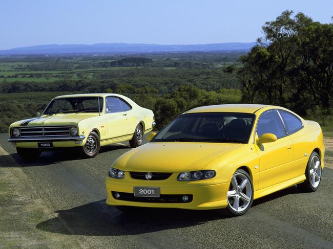 Holden Monaro - the 1968 “classic” original Monaro and the 2001 “modern” Monaro.