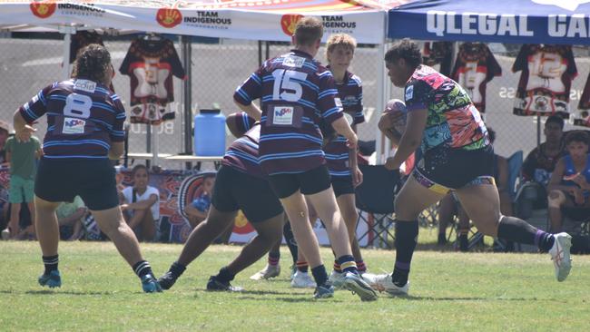 Warba Wangarunya Rugby League Carnival, under-15 boys, Black Magic versus DCYSI Barbarians, Saleyards Park, Rockhampton, January 19, 2024.