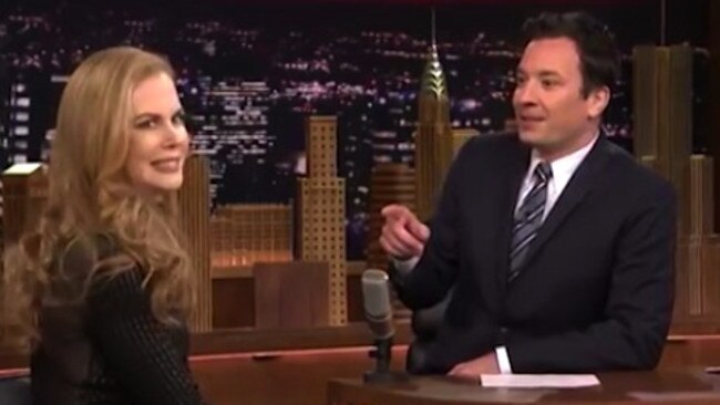 Awkward ... Nicole Kidman thought Jimmy Fallon just wasn’t into her. Picture: The Tonight Show