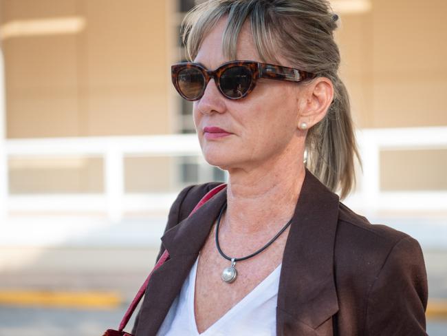 North Australian Aboriginal Justice Agency chief executive Priscilla Atkins leaves the Federal Court where she is suing NAAJA over an employment dispute.Picture: Pema Tamang Pakhrin