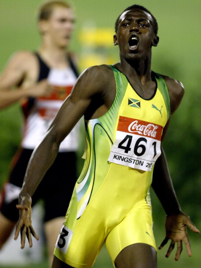 The Fastest Man Alive. The Boy Who Learned to Fly. The Lightning Bolt. All of these nicknames describe Usain Bolt, arguably the world’s most legendary sprinter. Since he started his career at the age of 16, Bolt has won 11 World Championships, nine Olympic gold medals and broken three world records. We look back at some of the groundbreaking moments throughout Bolt’s incredible career: Usain Bolt wins the Mens 200 Meters during the IAAF Junior Athletics World Championships at the National Stadium on July18 , 2002 in Kingston, Jamaica. Picture: Getty