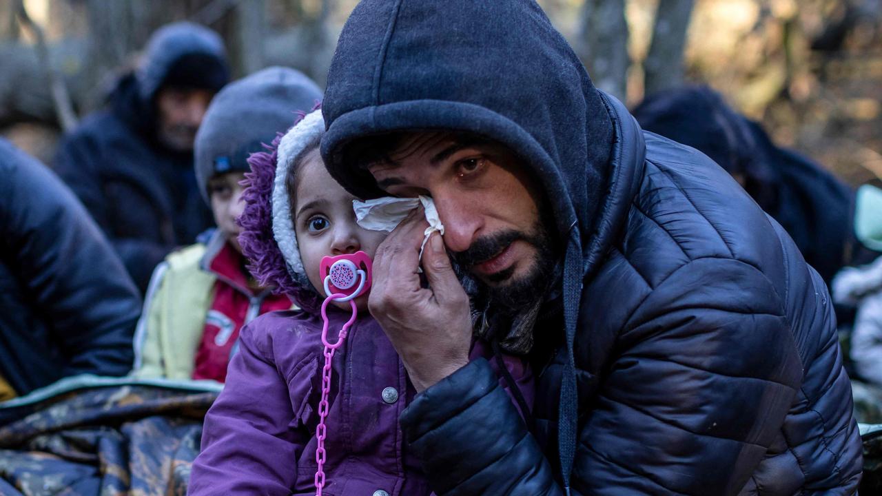 A crisis is unfolding on Poland’s border, with Belarus accused of ‘weaponising’ migration. Picture: Wojtek Radwanski/AFP