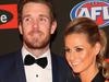 MELBOURNE, AUSTRALIA - SEPTEMBER 28: Dane Swan of the Magpies and partner Taylor Wilson arrives at the 2015 Brownlow Medal at Crown Palladium on September 28, 2015 in Melbourne, Australia. (Photo by Quinn Rooney/Getty Images)