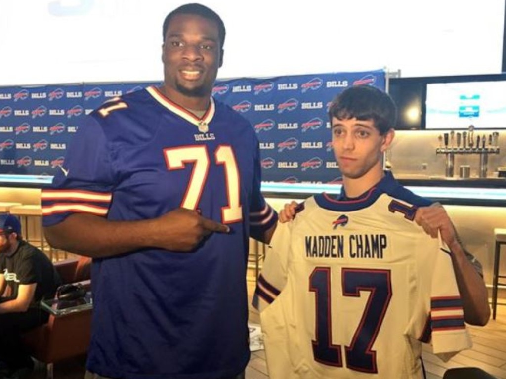 Last February, David Katz won the Madden 2017 Championship. A tweet shared by the Buffalo Bills American football team shows him posing with a 'Madden Champ' shirt. Picture: Twitter