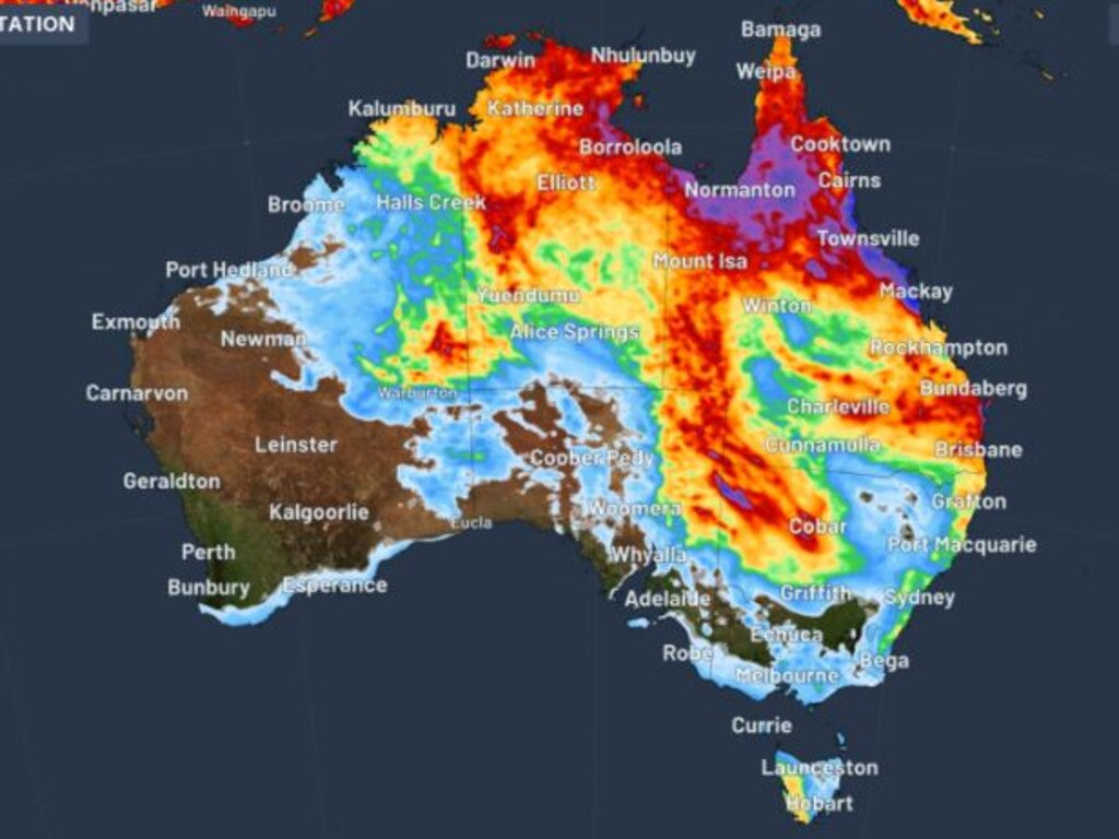 Rain forecast for Australia this week. Picture WeatherZone.