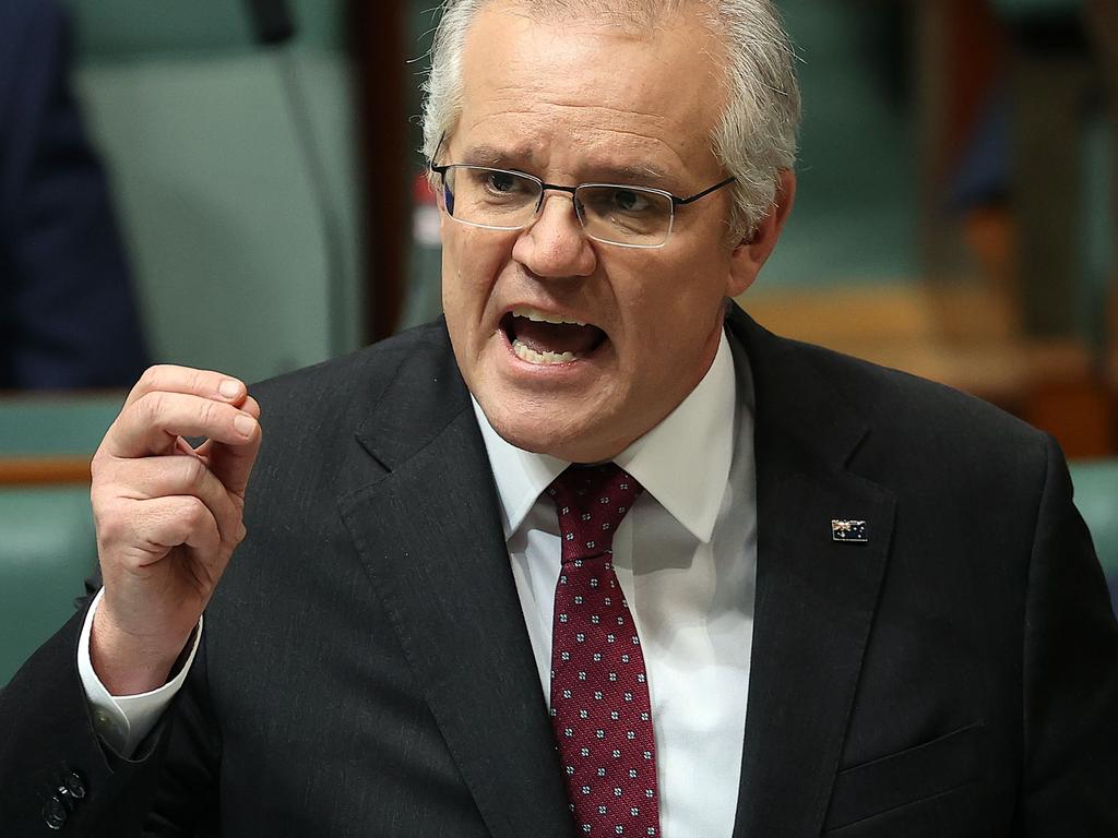 CANBERRA, AUSTRALIA NewsWire Photos AUGUST 03, 2021: 
The Prime Minister Scott Morrison during Question Time in the House of Representatives in Parliament House Canberra.
Picture: NCA NewsWire / Gary Ramage