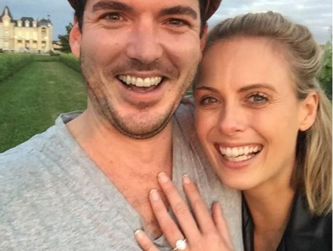 Peter Stefanovic with Sylvia Jeffreys after he popped the question.  Picture:  Instagram