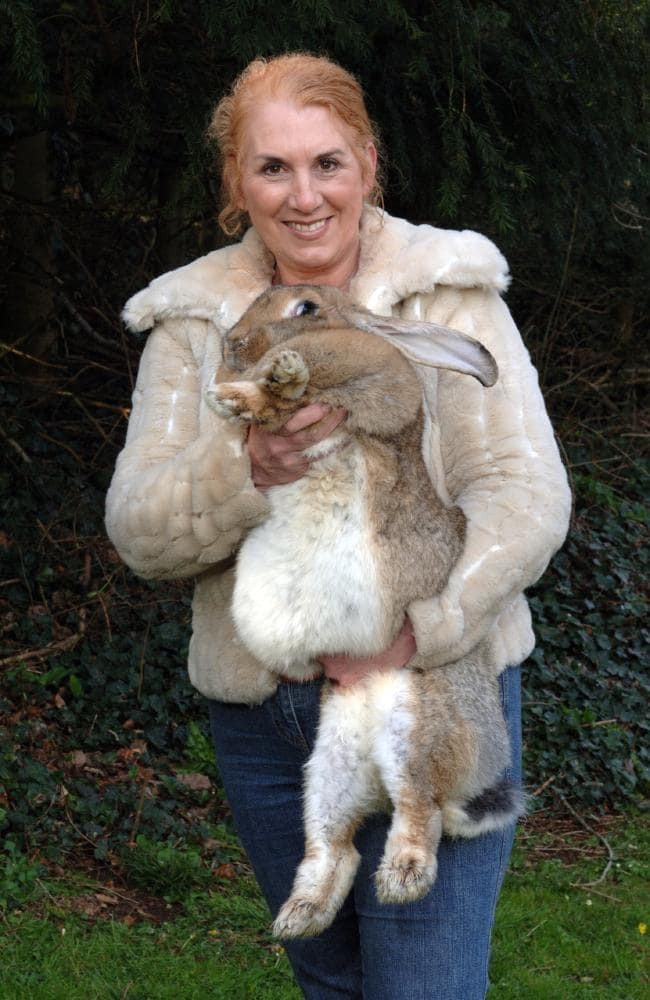 Annette Edwards with her rabbit.