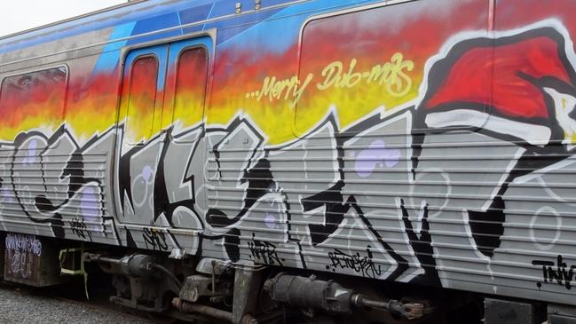 One of the trains defaced by the SAS Crew’s tagging during rampage causing $100,000 damage.