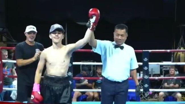 Aussie teenager Benji Birchell after his pro boxing win