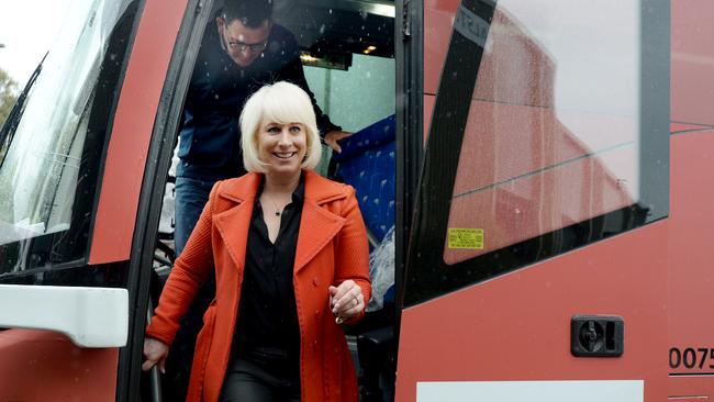 Catherine Andrews and her husband, Victorian Premier Daniel Andrews, are seen on the campaign trail last week. Picture: NCA NewsWire / Andrew Henshaw