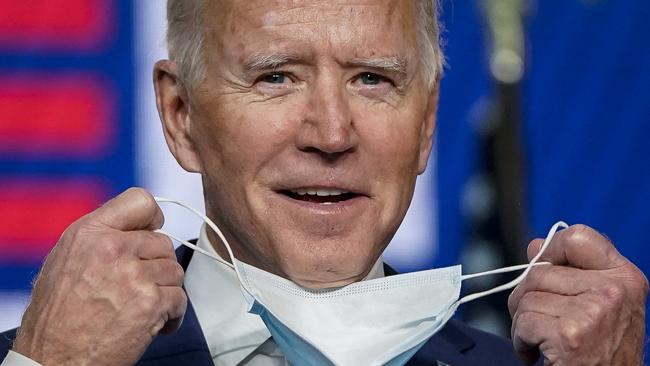 The day after: Joe Biden in Wilmington, Delaware. Picture: AFP