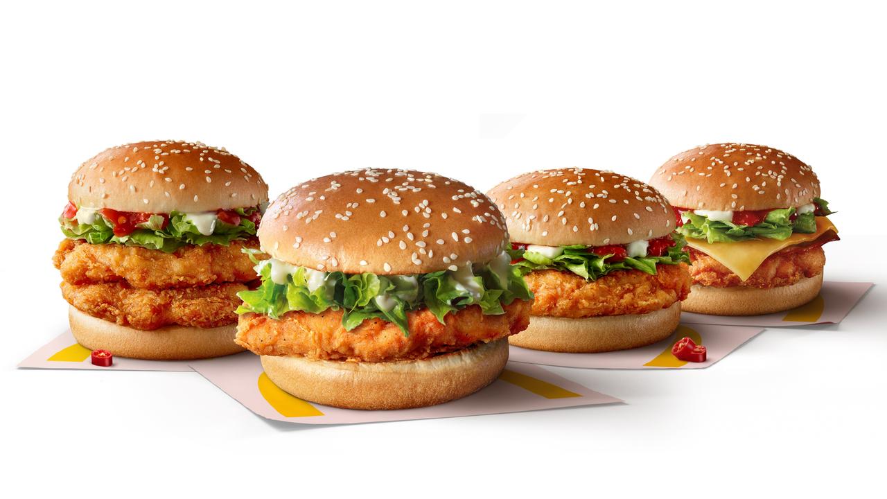 For a limited time only, Aussies can spice up their life by digging into Macca's' new Feisty McSpicy range. Picture: Supplied.