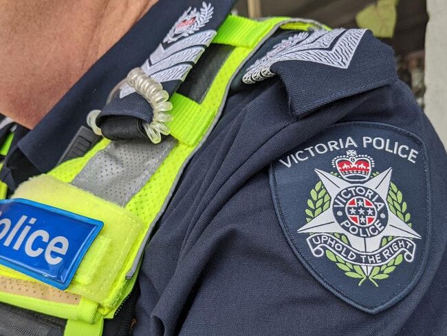 Victoria Police tailed the stolen vehicle to a service station before descending on the suspects. Picture: Supplied