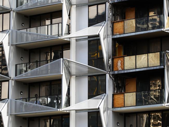 Lacrosse Tower in Docklands where developers used flammable cladding, causing a fire which was started by a cigarette butt.