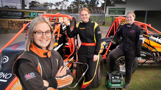 Sharni and sisters Tamika and Kirra-Lee Pitcher. Picture: Dean Martin