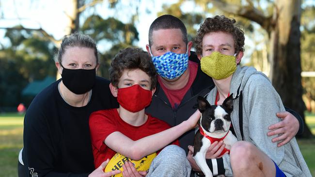 The Urie family is all masked up. Picture: Josie Hayden