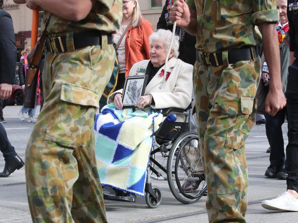 This year’s Anzac Day march was led by peacekeepers. Picture: David Crosling