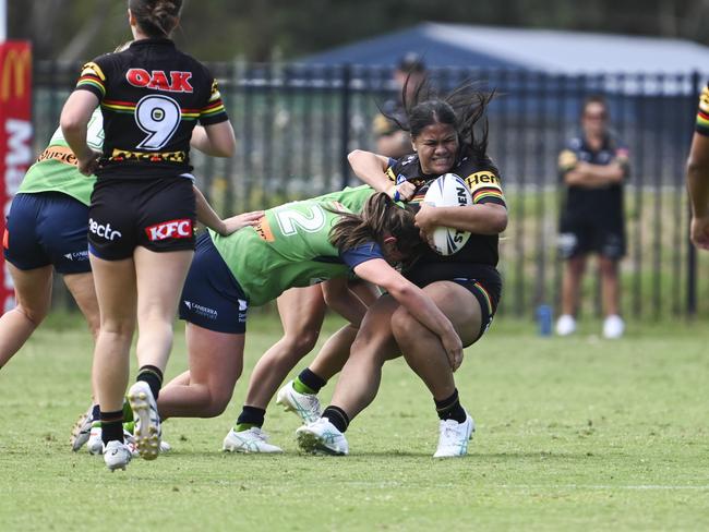 CANBERRA, AUSTRALIA, NewsWire Photos. MARCH 9, 2024: Westpac Tarsha Gale Cup - NSWRL Junior Reps Round Six Canberra Raiders vs Penrith Panthers at Raiders Belconnen in Canberra. Picture: NCA NewsWire / Martin Ollman