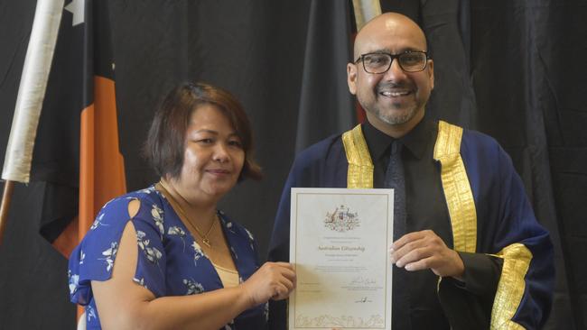 Creselda Bernal Parado, from the Philippines, became an Australian citizen on Australia Day. Picture: Sierra Haigh