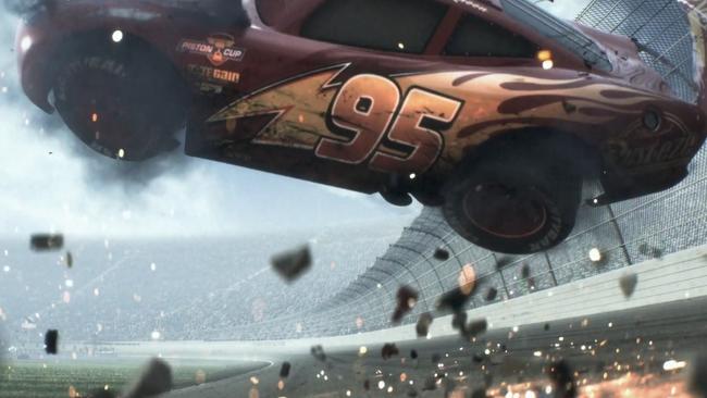 A still from the latest trailer for Cars 3.