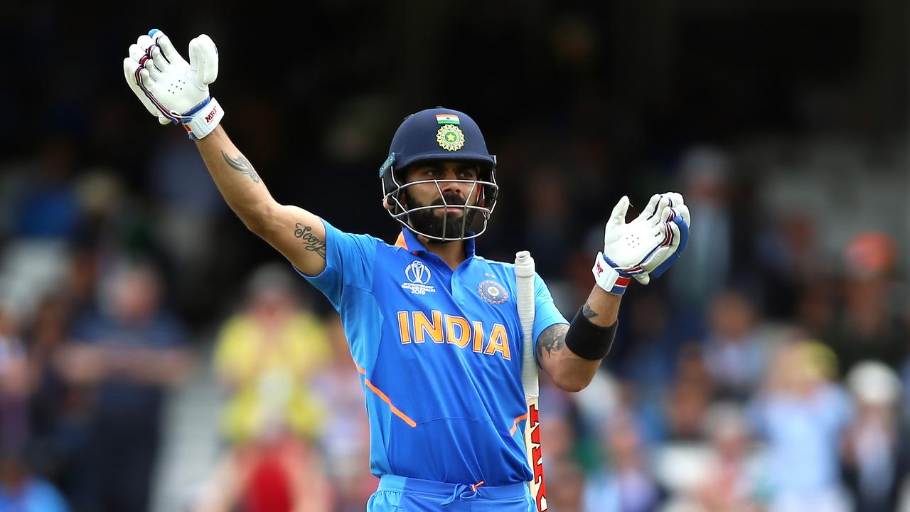 India's Virat Kohli gestures during the ICC Cricket World Cup. Photo: Nigel French/PA Images via Getty Images.