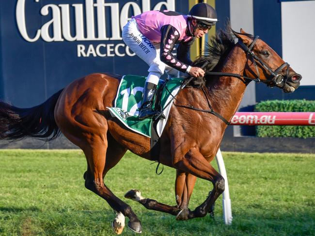 Miss Leonidas takes out the Bel Esprit Stakes at Caulfield in April.