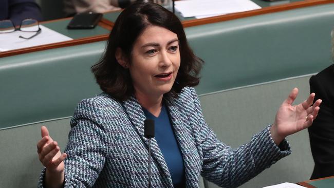 Terri Butler in Question Time in the House of Representatives Chamber at Parliament House in Canberra. Picture Kym Smith