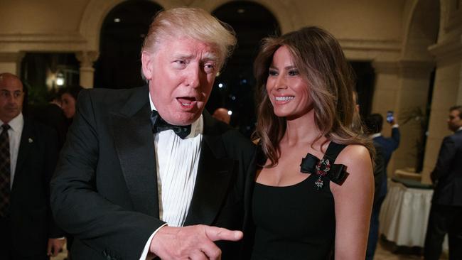 Donald and Melania Trump at a New Year's Eve party at Mar-a-Lago in 2016. (AP Photo/Evan Vucci)